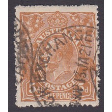 Australian    King George V    5d Chestnut   Single Crown WMK  4th State Plate Variety 1R59..